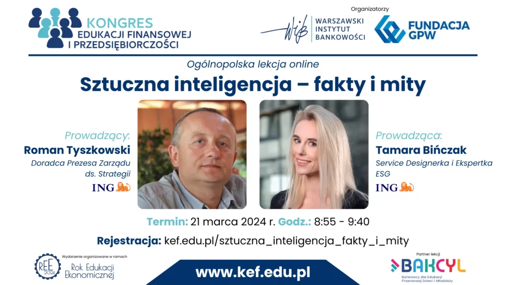 KEF 2024 – Ogólnopolska lekcja online: „Sztuczna Inteligencja – fakty i mity”